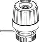 Thermischer Stellantrieb in kegelförmiger Ausführung mit einem Anschluss für die Steuerung, hergestellt von IMI Hydronic Engineering.